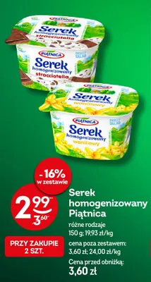Serek homogenizowany stracciatella Piątnica promocja w Żabka