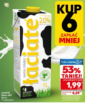 Mleko UHT 2% tł. promocja w Kaufland