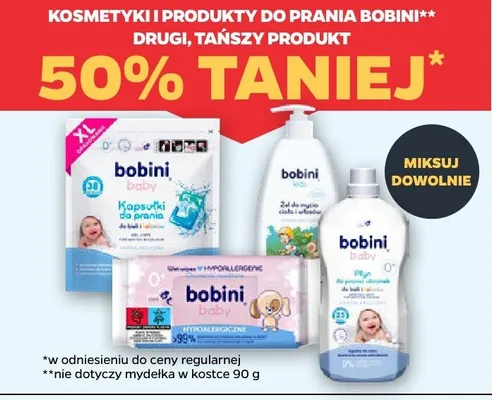 Kosmetyki i produkty do prania Bobini drugi tańszy produkt 50% taniej promocja w Netto
