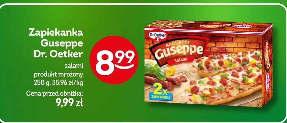 Zapiekanka Guseppe salami produkt mrożony promocja w Żabka