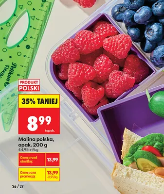 Maliny polskie promocja w Biedronka