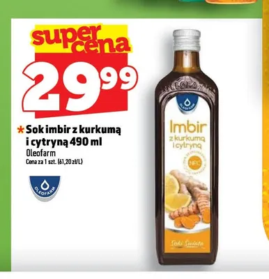 Sok imbir z kurkumą i cytryną Oleofarm promocja w TOPAZ