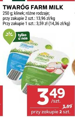 Twaróg Farm Milk różne rodzaje promocja w Stokrotka