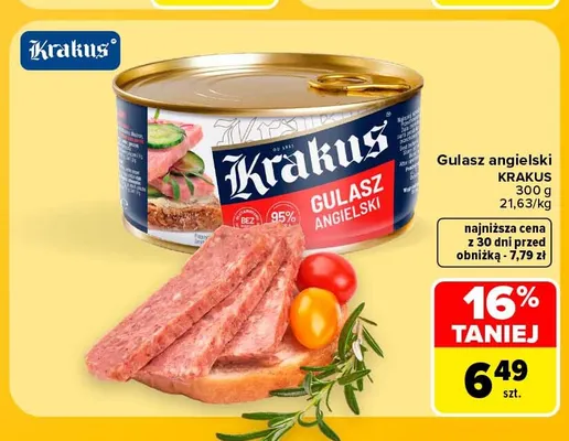 Gulasz angielski Krakus promocja w Carrefour Market