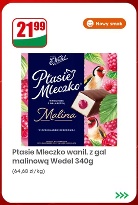 Ptasie Mleczko wanil. z gal malinową Wedel promocja w Dino