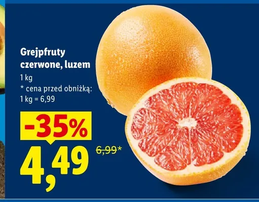 Grejpfruty czerwone luzem promocja w Lidl