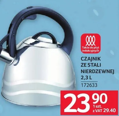Czajnik ze stali nierdzewnej 2,3 l promocja w Selgros