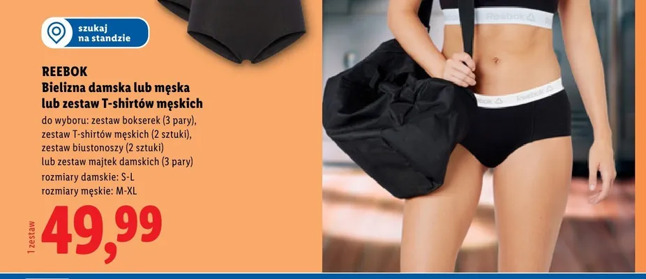 Majtki damskie Reebok 3-pak promocja w Lidl