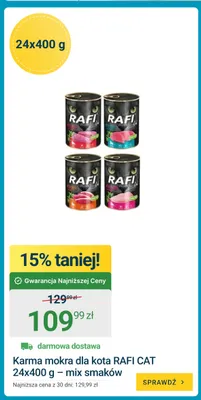 Karma mokra dla kota Rafi Cat 24-pak 400 g mix smaków promocja w ERLI