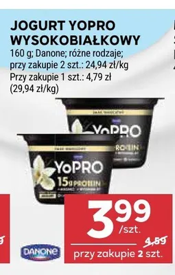 Jogurt wysokobiałkowy Danone YoPro promocja w Stokrotka