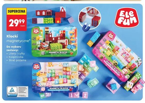 Klocki magnetyczne Straż pożarna EleFun promocja w Biedronka