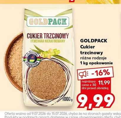 Cukier trzcinowy Goldpack promocja w Kaufland