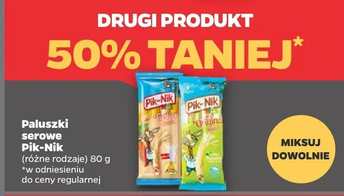 Paluszki serowe pik-nik różne rodzaje promocja w Netto