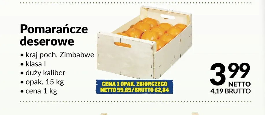 Pomarańcze deserowe promocja w Makro