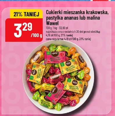 Cukierki pastylka ananas Wawel promocja w POLOmarket