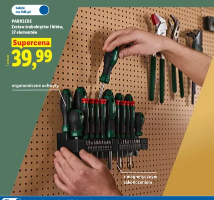 Zestaw śrubokrętów i bitów Parkside 37 elementów promocja w Lidl