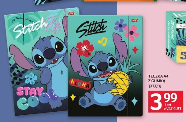 Teczka A4 z gumką Disney Stitch promocja w Selgros