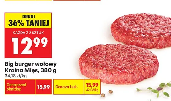 Burger wołowy promocja w Biedronka