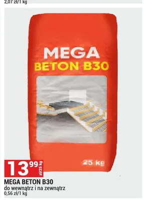Beton B30 Mega do wewnątrz i na zewnątrz promocja w Merkury Market