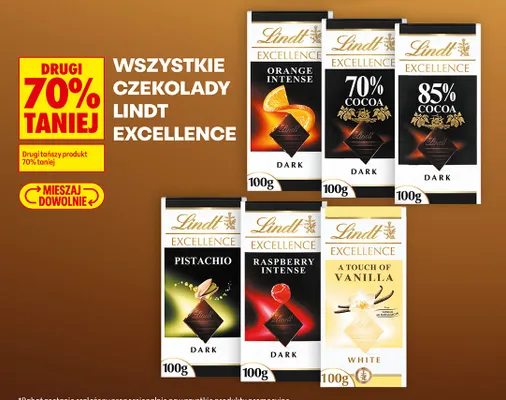 Czekolady Lindt Excellence promocja w Biedronka