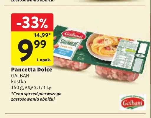 Pancetta Dolce kostka Galbani promocja w Intermarche