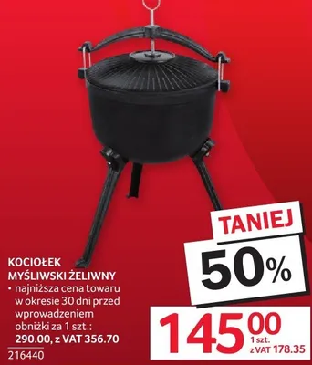 Kociołek myśliwski żeliwny promocja w Selgros