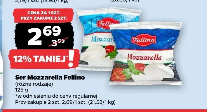 Ser Mozzarella Fellino promocja w Netto