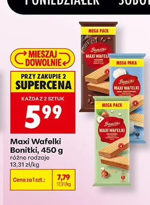 Wafelki Maxi o smaku śmietankowym Bonitki promocja w Biedronka