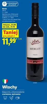 Wino czerwone Merlot Casale Ai Campi promocja w Lidl