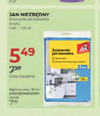 Ściereczki jak bawełna Jan Niezbędny promocja w Drogerie Jawa