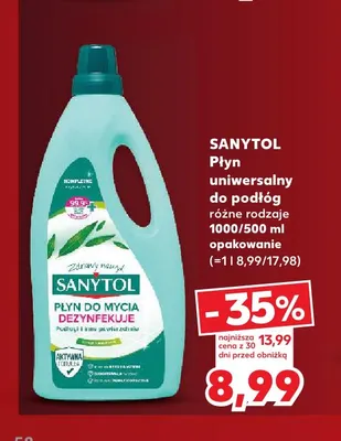 Płyn uniwersalny do podłóg Sanytol promocja w Kaufland