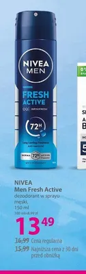 Dezodorant w sprayu męski NIVEA Men Fresh Active promocja w Hebe