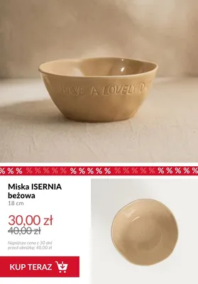 Miska ISERNIA beżowa 18 cm promocja w Homla