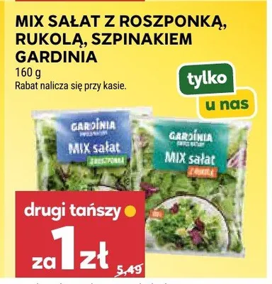 Mix sałat z roszponką, rukolą, szpinakiem Gardinia promocja w Stokrotka