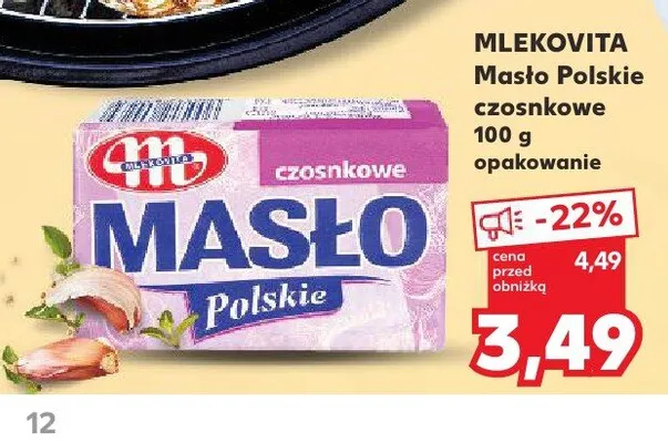 Masło Polskie czosnkowe Mlekovita promocja w Kaufland
