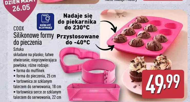 Silikonowa forma do pieczenia COOX 25cm promocja w Aldi