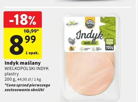 Indyk maślany WIELKOPOLSKI INDYK plastry promocja w Intermarche