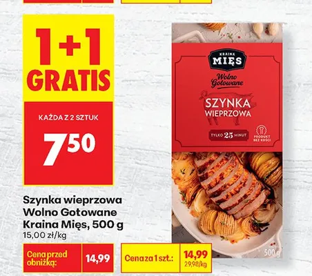 Szynka wieprzowa Wolno Gotowane Kraina Mięs promocja w Biedronka