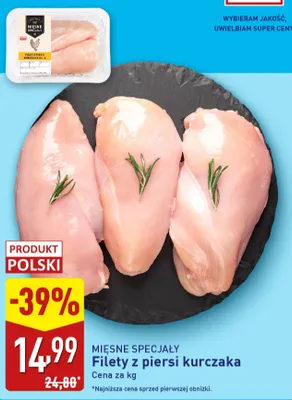 Filety z piersi kurczaka Mięsne Specjały promocja w Aldi