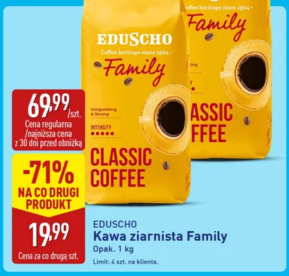 Kawa ziarnista Family Eduscho promocja w Aldi