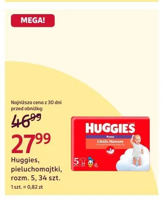 Pieluchomajtki Huggies rozm. 5 promocja w Rossmann