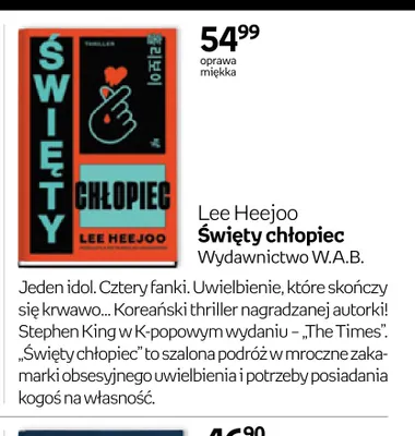 Książka Lee Heejoo Święty chłopiec promocja w Empik