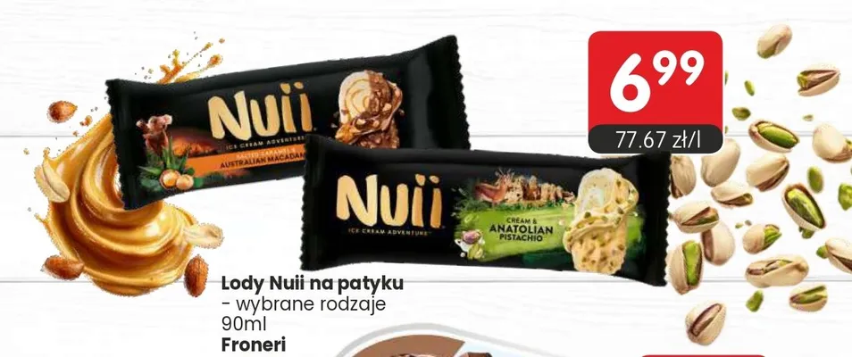 Lody na patyku Nuii Cream & Anatolian Pistachio promocja w Market Point