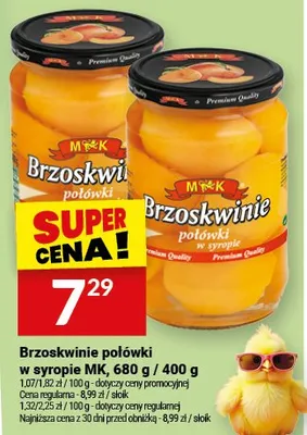 Brzoskwinie połówki w syropie MK promocja w Twój Market