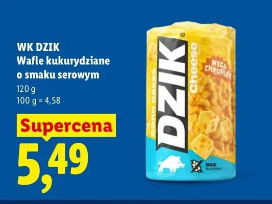 Wafle kukurydziane o smaku serowym WK Dzik promocja w Lidl