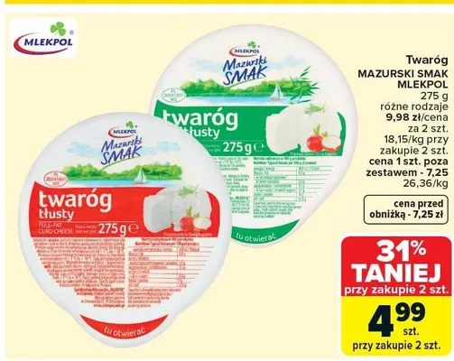 Twaróg mazurski smak promocja w Carrefour