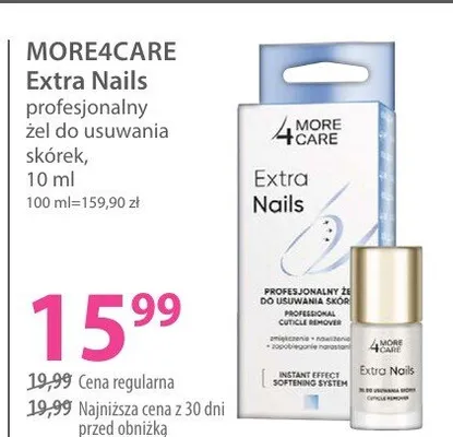 Żel do usuwania skórek More4Care Extra Nails profesjonalny promocja w Hebe