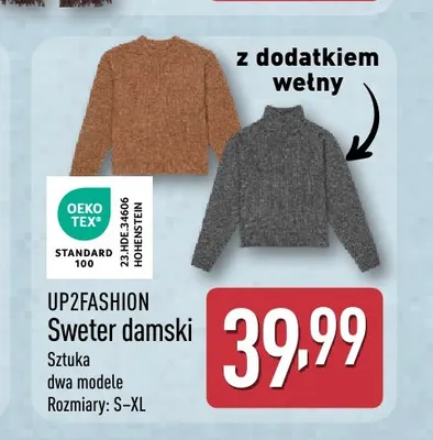 Sweter damski z dodatkiem wełny UP2FASHION promocja w Aldi