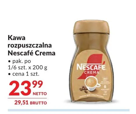 Kawa rozpuszczalna Nescafé Crema promocja w Makro