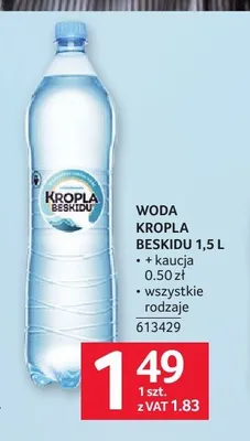 Woda Kropla Beskidu 1,5l promocja w Selgros